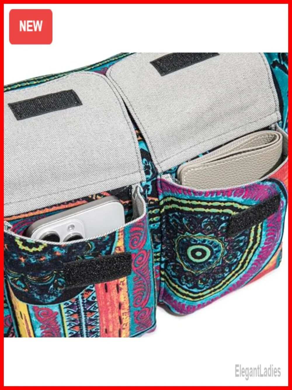 Canvas Bohemian Hobo Shoulder Bag Crossbody with Multiple Pockets